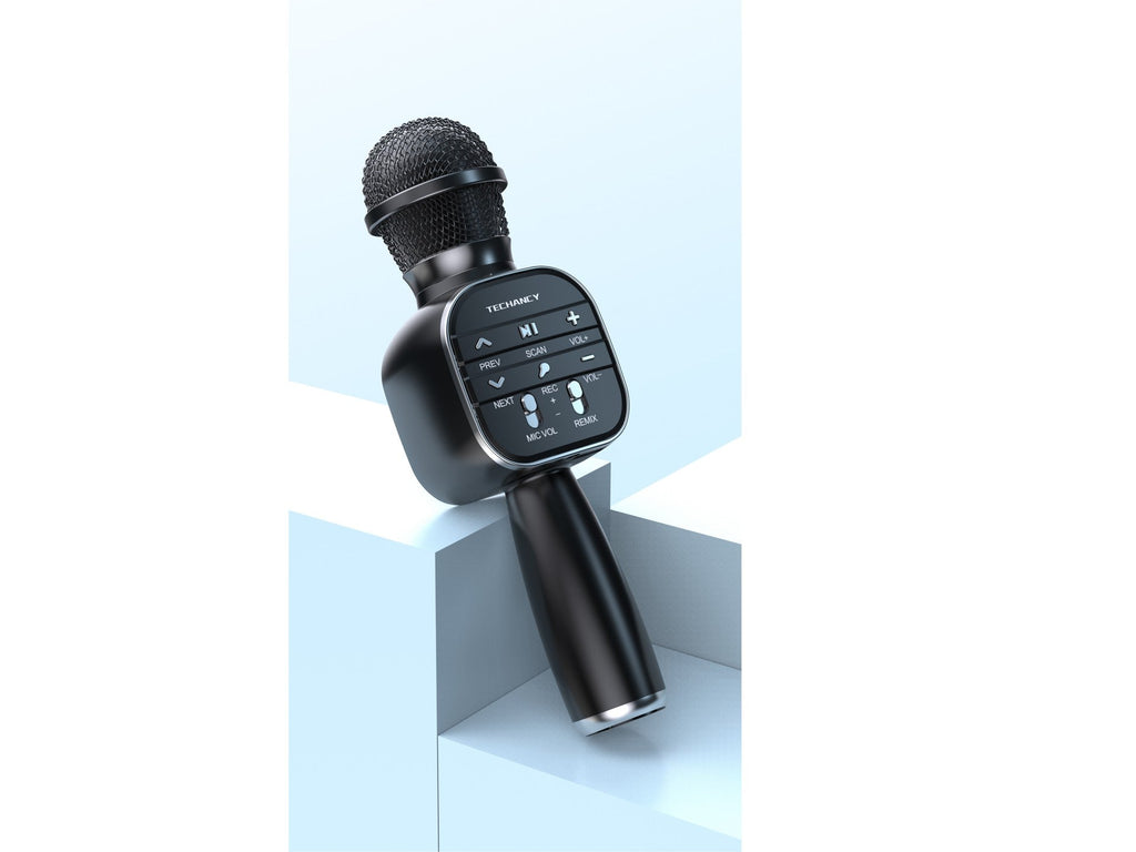 Microfone Bluetooth sem fios Techancy Dss, KZ1560, altifalante portátil para cantar, preto