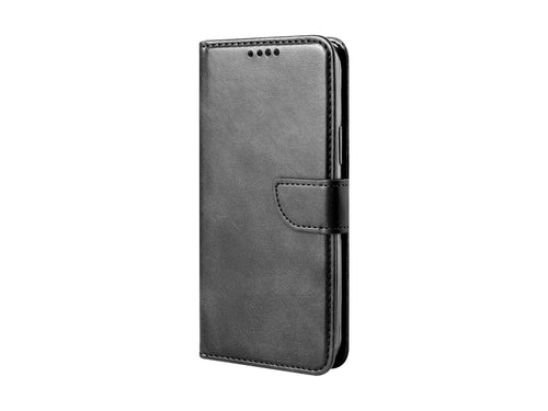 Capa de couro com aba para telemóvel Techancy com 3 ranhuras para cartões, KX5600, função de suporte e proteção contra quedas, compatível com iPhone 12 Pro Max, Preto