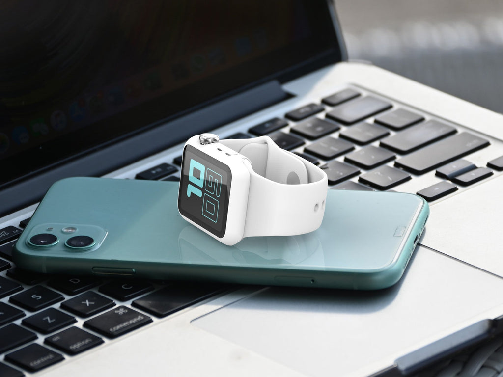 Pulseira de silicone para relógio Techancy, KC2115, com protetor de ecrã, compatível com Apple Watch 45 mm, Branco